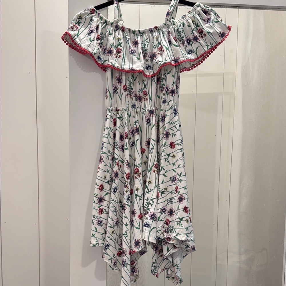 BCBG Floral Off-Shoulder Kids Dress